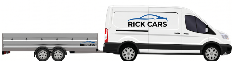 Zijaanzicht Sprinter met aanhanger